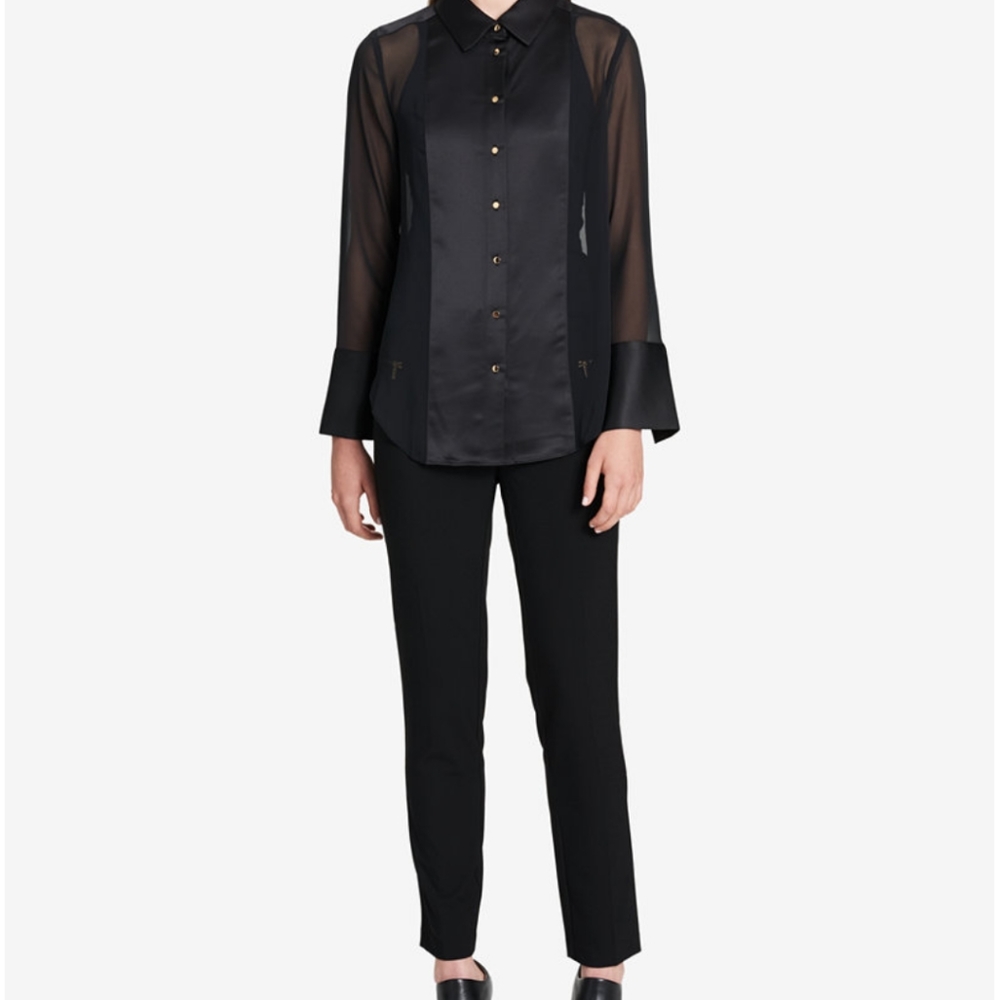 Calvin Klein sheer mesh blouse